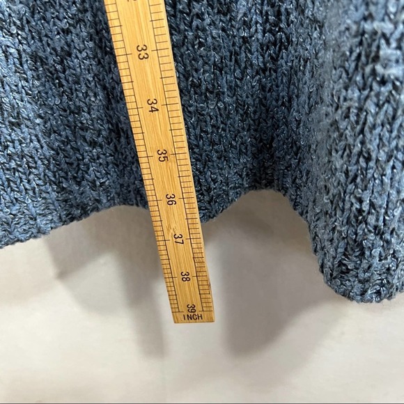 Cascade Blues Long Line Long Sleeved Blue & Black Open Knit Cardigan M - Picture 11 of 12